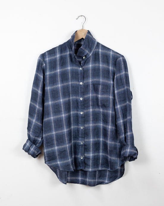 Ellen - denim plaid linen